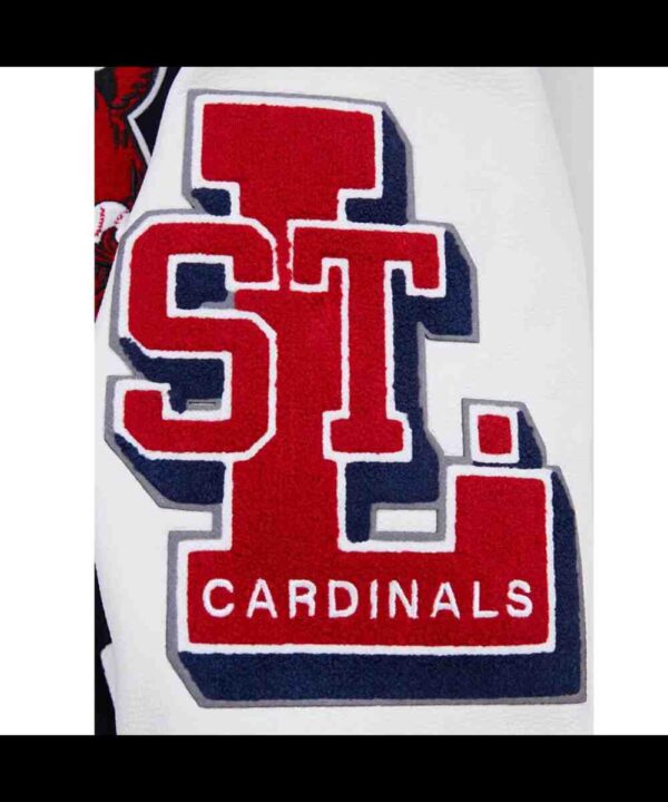 St. Louis Cardinals Old English Navy and White Varsity Jacket