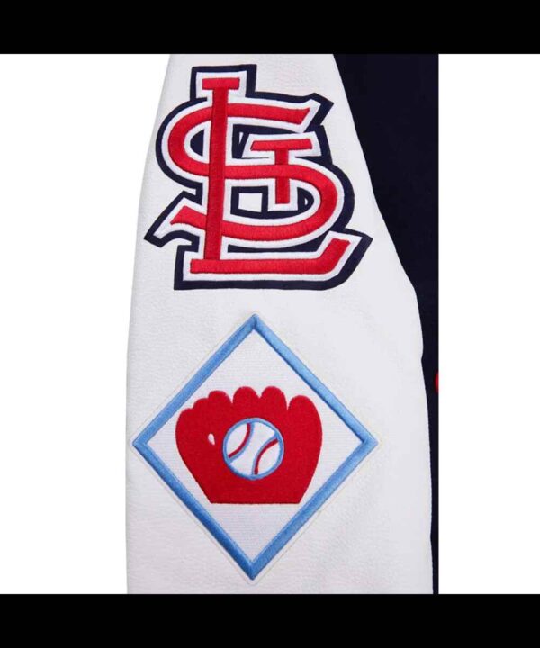 St. Louis Cardinals Old English Navy and White Varsity Jacket
