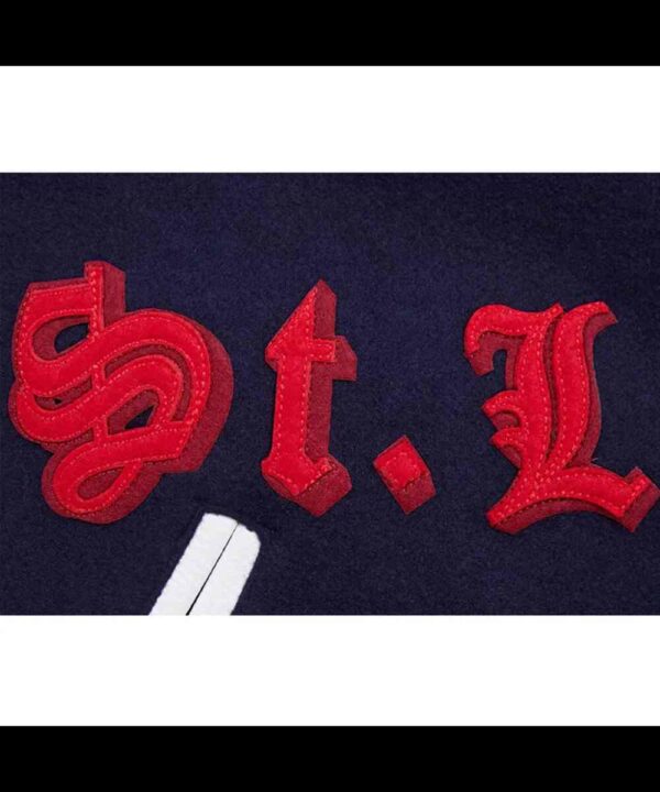 St. Louis Cardinals Old English Navy and White Varsity Jacket