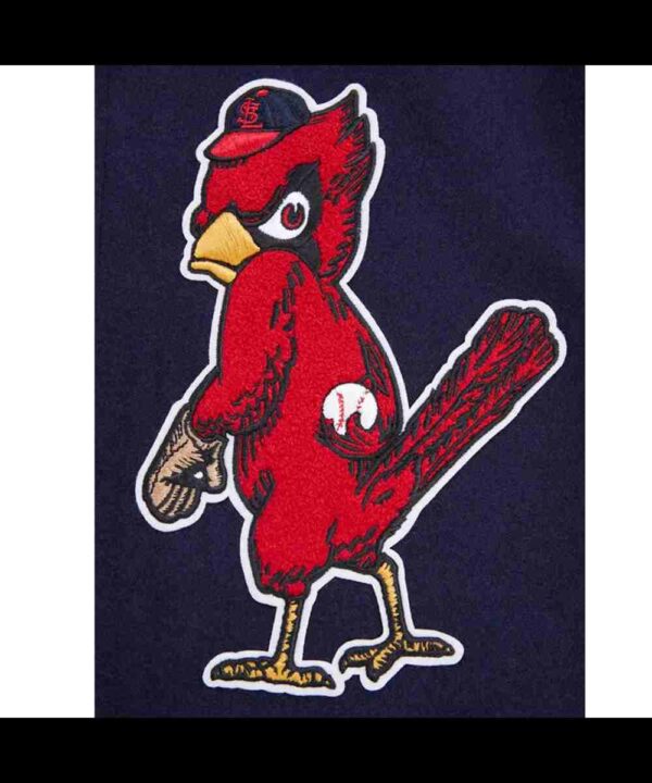 St. Louis Cardinals Old English Navy and White Varsity Jacket