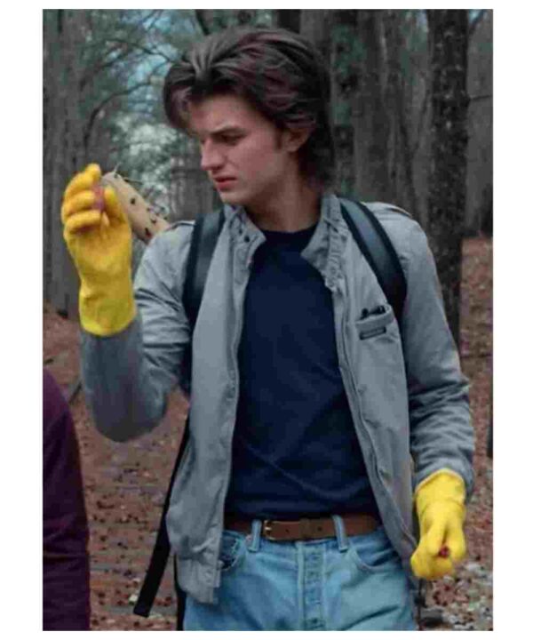 Joe Keery Stranger Things Grey Jacket