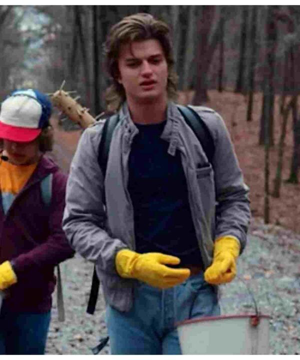 Joe Keery Stranger Things Grey Jacket