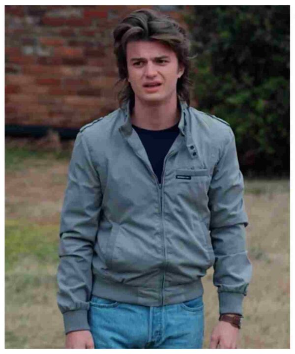 Joe Keery Stranger Things Grey Jacket
