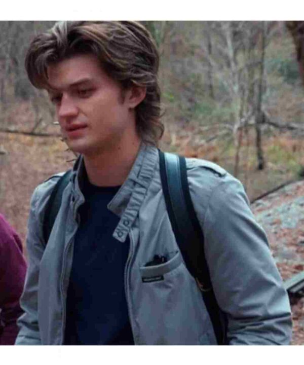 Joe Keery Stranger Things Grey Jacket