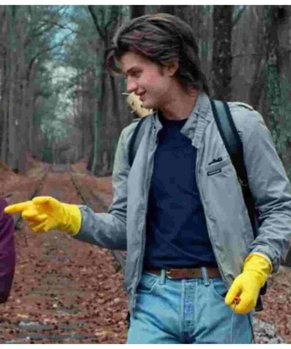 Joe Keery Stranger Things Grey Jacket