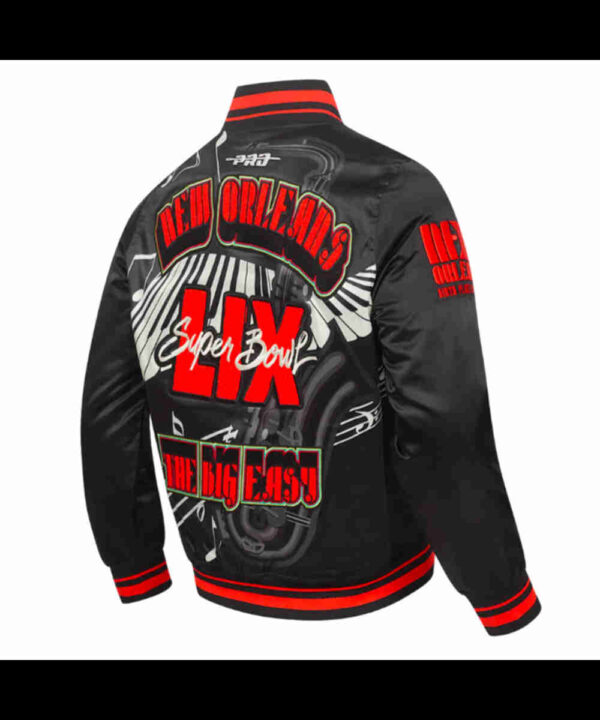 Retro Super Bowl 59 Classic Rib Satin Jacket