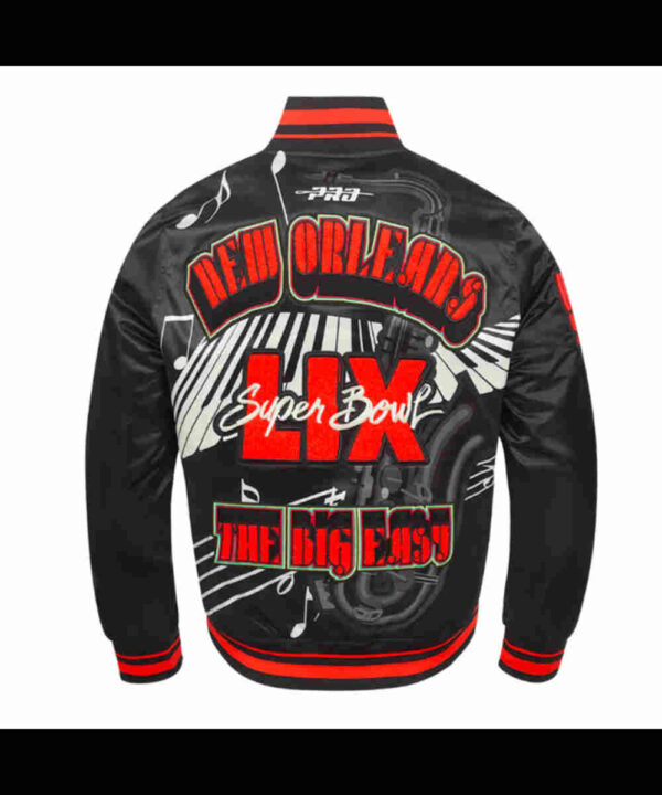 Retro Super Bowl 59 Classic Rib Satin Jacket