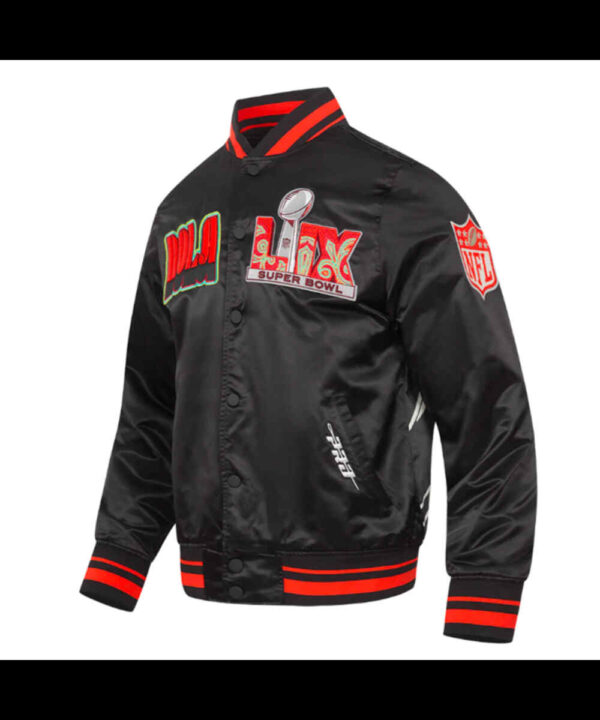 Retro Super Bowl 59 Classic Rib Satin Jacket