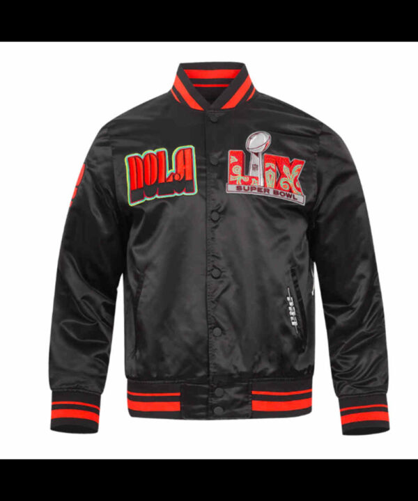 Retro Super Bowl 59 Classic Rib Satin Jacket