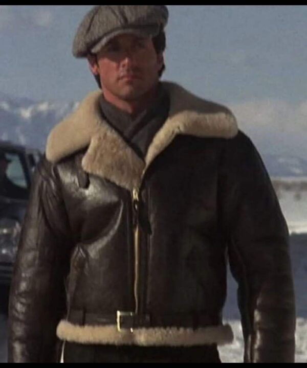 Rocky Balboa Sylvester Stallone Shearling Leather Jacket