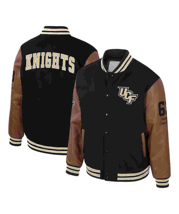 UCF Knights Black and Brown Letterman Jacket