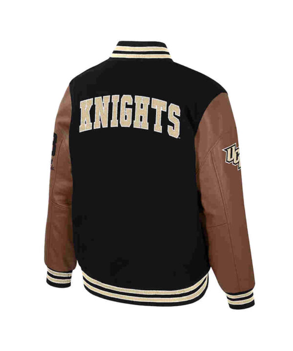 UCF Knights Black and Brown Letterman Jacket
