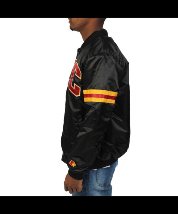 USC Trojans Striped Black Satin Jacket