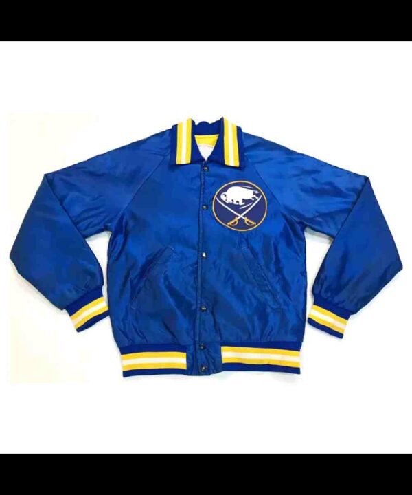 Buffalo Sabres Vintage Blue Bomber Satin Jacket