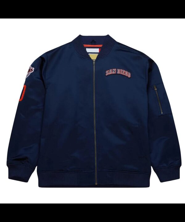 San Diego Padres Vintage Logo Navy Lightweight Satin Jacket