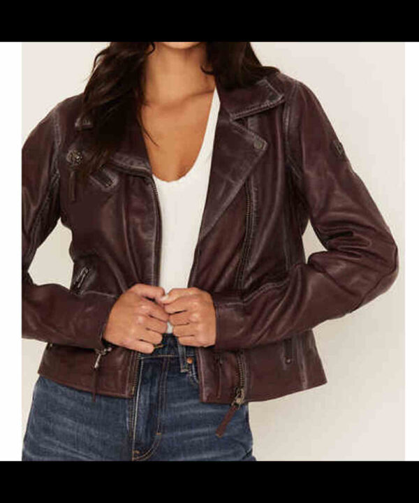 Women’s Christy Scatter Star Leather Jacket