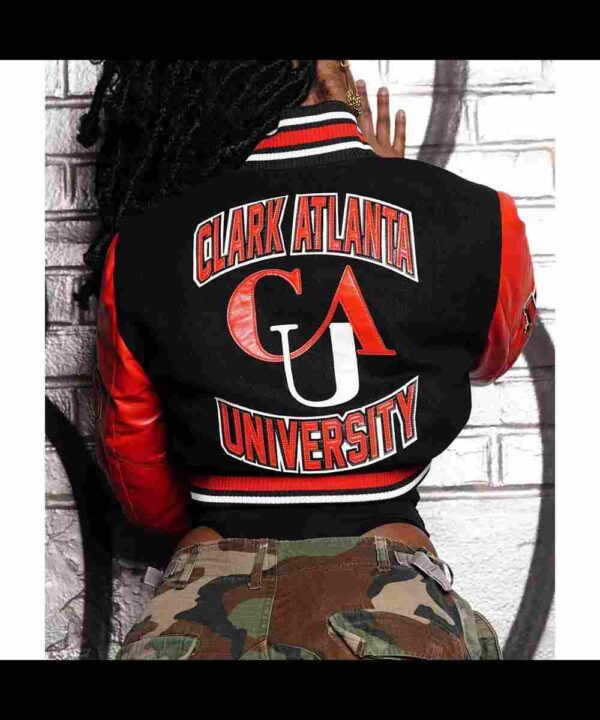 Women’s Clark Atlanta University Black and Red Varsity Jacket