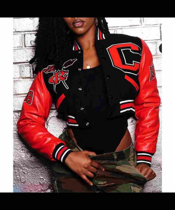 Women’s Clark Atlanta University Black and Red Varsity Jacket