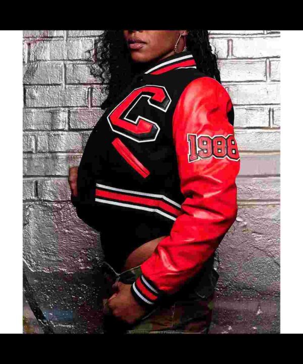 Women’s Clark Atlanta University Black and Red Varsity Jacket