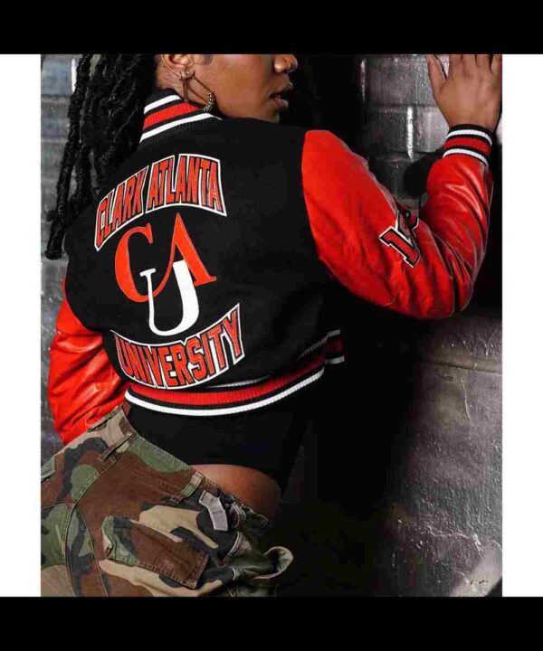 Women’s Clark Atlanta University Black and Red Varsity Jacket