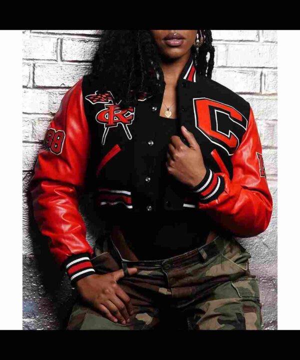 Women’s Clark Atlanta University Black and Red Varsity Jacket