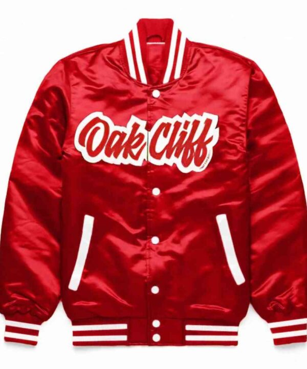 Oak Cliff Red Varsity Satin Jacket