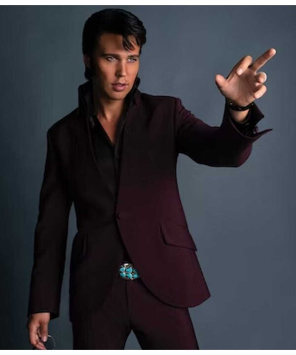 Elvis Austin Butler Maroon Blazer