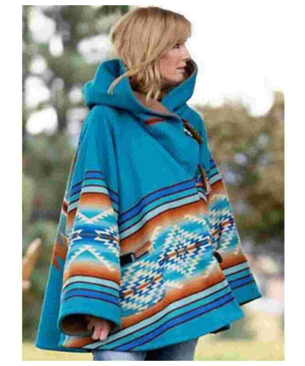 Kelly Reilly Yellowstone Season 03 Duffle Poncho