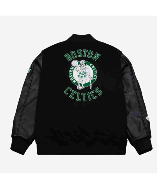 Boston Celtics Black Out Vintage Logo Varsity Jacket