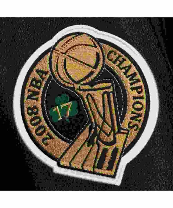 Boston Celtics Black Out Vintage Logo Varsity Jacket