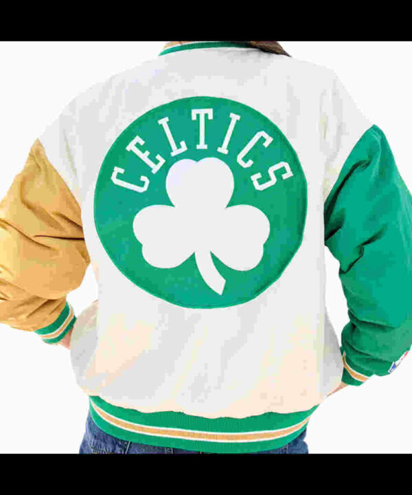 Boston Celtics Color Block Bomber Full-Snap Jacket