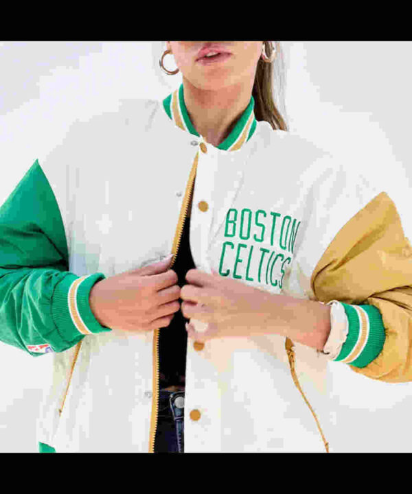 Boston Celtics Color Block Bomber Full-Snap Jacket