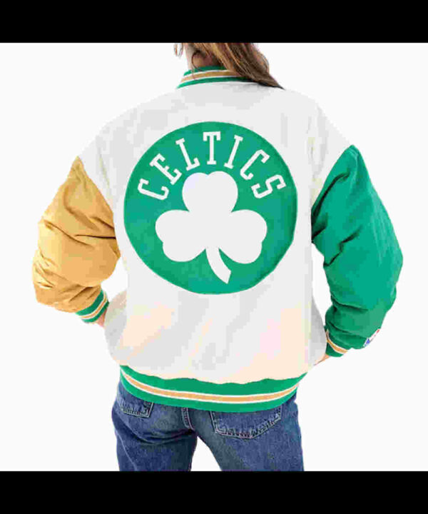 Boston Celtics Color Block Bomber Full-Snap Jacket