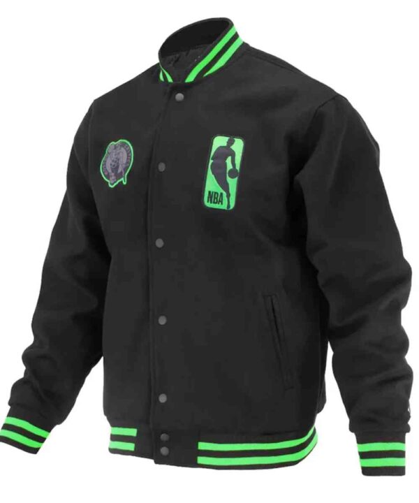 Boston Celtics Logoman Shadow Black Varsity Jacket