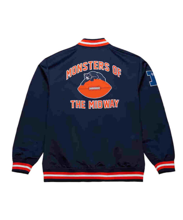 Chicago Bears Double Down Navy Satin Jacket