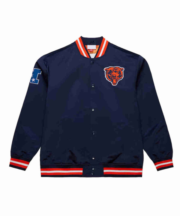 Chicago Bears Double Down Navy Satin Jacket