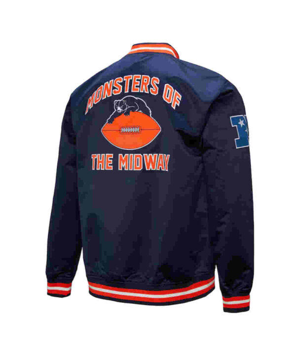Chicago Bears Double Down Navy Satin Jacket