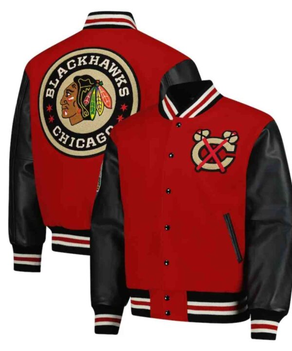Chicago Blackhawks 2025 Red Winter Classic Coaches Varsity Jacket