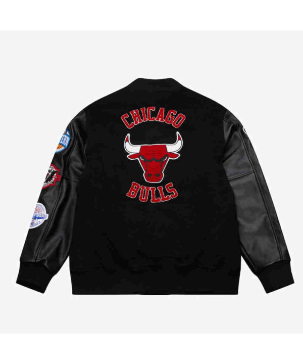 Chicago Bulls Black Out Vintage Logo Varsity Jacket