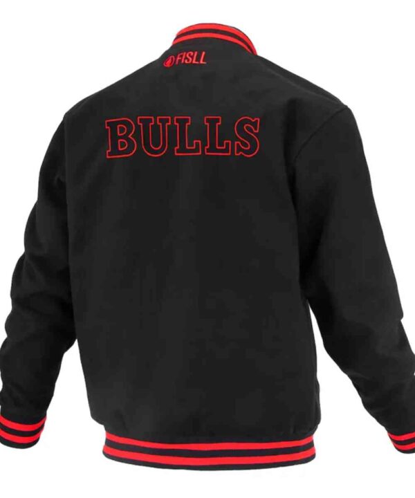 Chicago Bulls Logoman Shadow Black Varsity Jacket