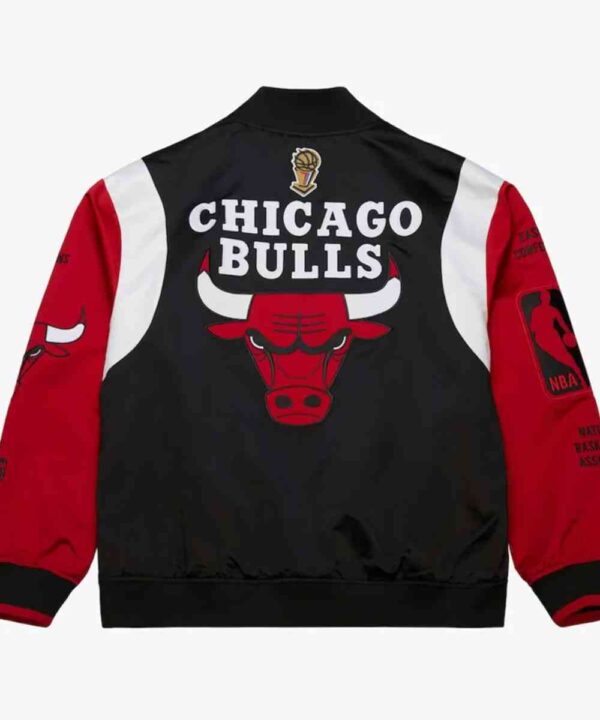 Chicago Bulls Team Origins Black and Red Satin Jacket
