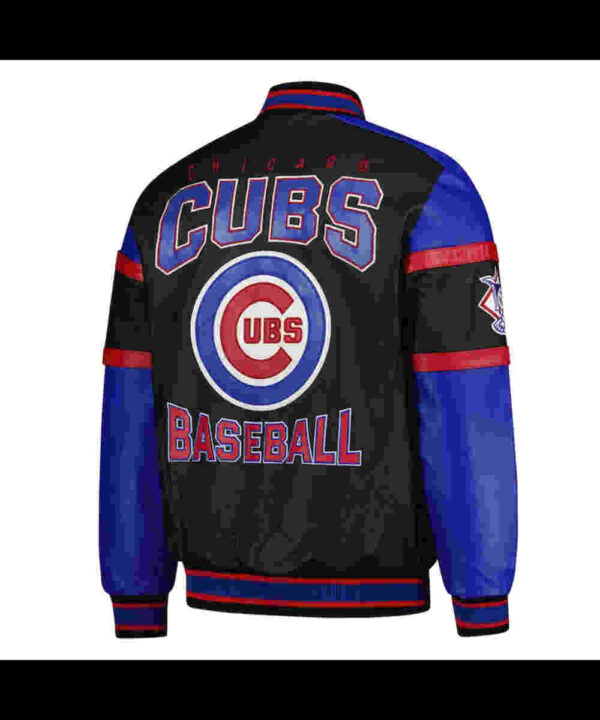 Chicago Cubs Black and Blue Varsity Leather Jacket