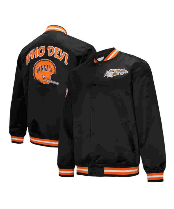 Cincinnati Bengals Double Down Black Satin Jacket