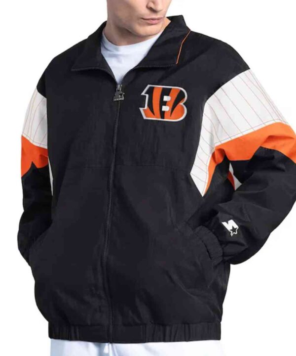 Cincinnati Bengals Yard Line Black Full-Zip Jacket