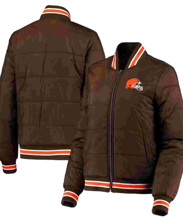 Cleveland Browns Goal Brown Field Bomber Jacket
