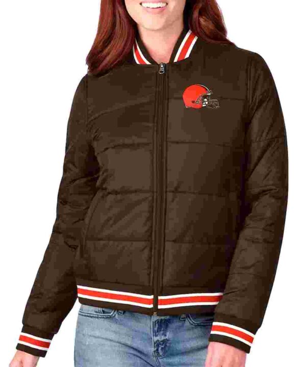 Cleveland Browns Goal Brown Field Bomber Jacket