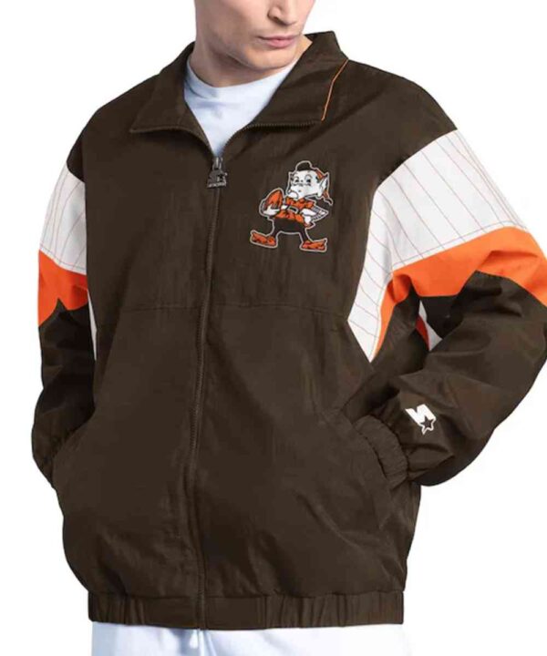 Cleveland Browns Yard Line Brown Full-Zip Jacket