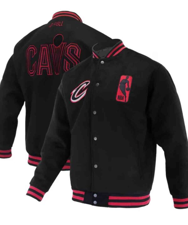 Cleveland Cavaliers Logoman Shadow Black Varsity Jacket