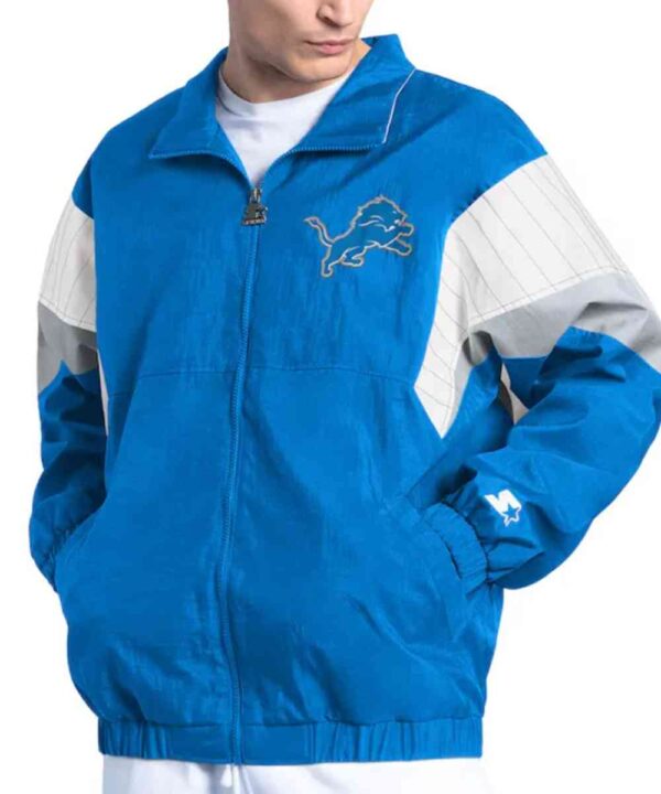 Detroit Lions Yard Line Blue Full-Zip Jacket