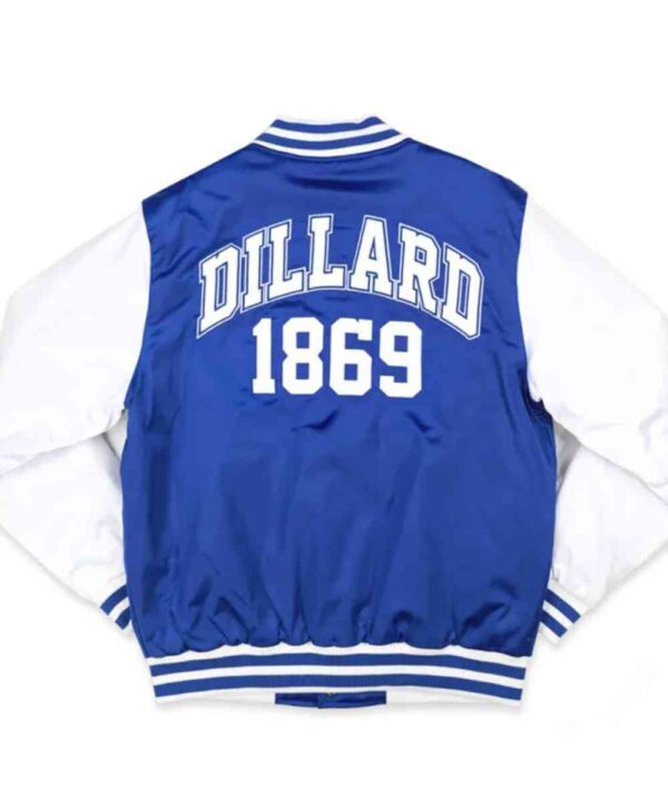 Dillard University Royal and White Baseball Jacket